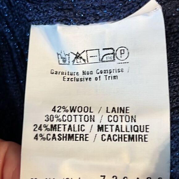 Cartise Blue Wool/Cotton/Cashmere Blend Turtleneck Sweater Size XL NWT - Picture 11 of 11